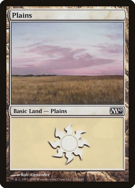 Plains, Magic card M10 230 — Magic 2010 set