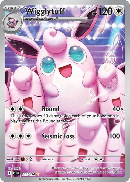Wigglytuff, Pokémon card PFL 105 — Phantasmal Flames set