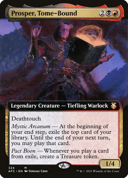 Prosper, Tome-Bound, Magic card AFC 324 — Forgotten Realms Commander set