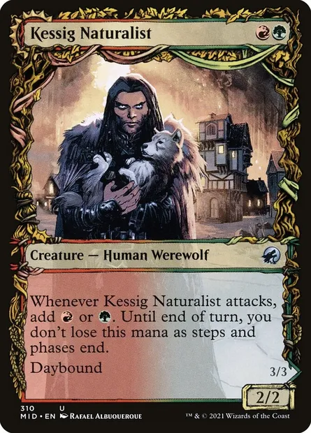 Naturaliste de Kessig // Seigneur d'Ulvenwald, carte Magic MID 310 — extension Innistrad : chasse de minuit