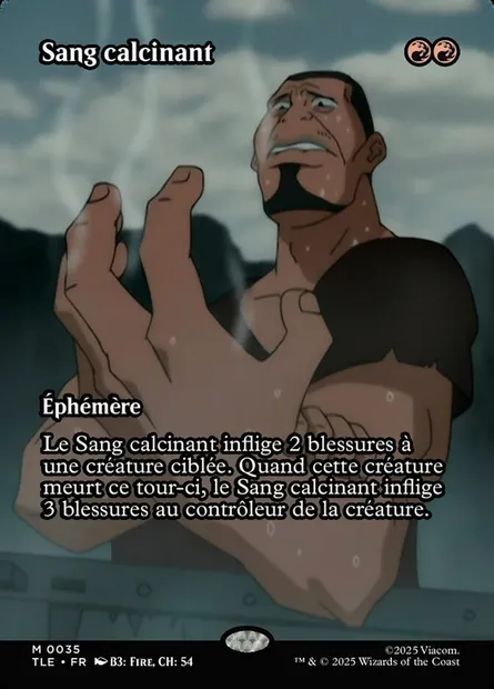 Sang calcinant, carte Magic TLE 35 — extension Avatar: The Last Airbender Eternal