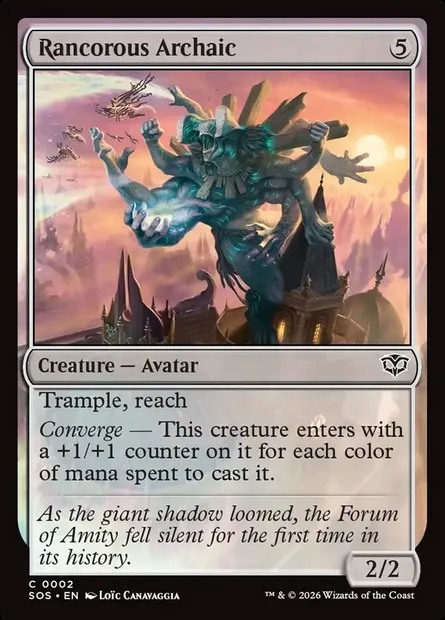 Rancorous Archaic, Magic card SOS 2 — Secrets of Strixhaven set