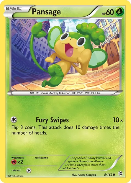 Pansage, Pokémon card BKT 5 — BREAKthrough set