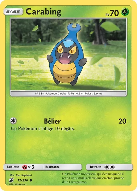 Carabing, carte Pokémon UNM 12 — extension Harmonie des Esprits