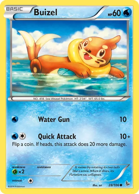 Buizel, Pokémon card FLF 28 — Flashfire set