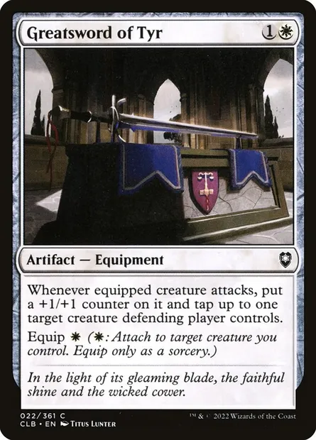 Greatsword of Tyr, Magic card CLB 22 — Commander Legends: Battle for Baldur's Gate set
