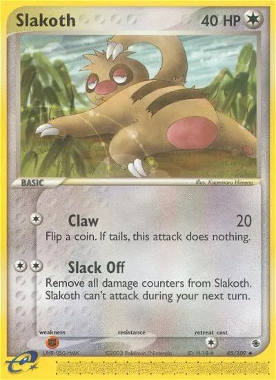 Slakoth, Pokémon card RS 45 — Ruby & Sapphire set