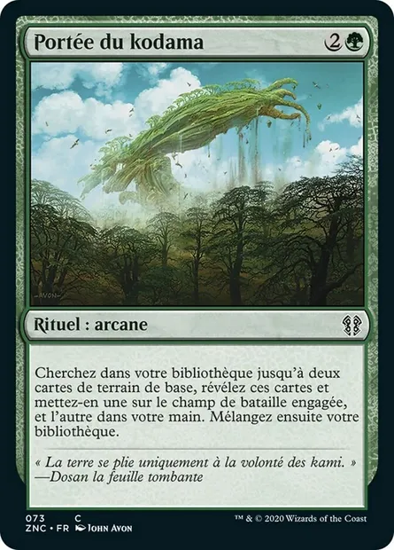 Portée du kodama, carte Magic ZNC 73 — extension Zendikar Rising Commander