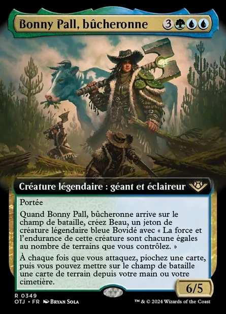 Bonny Pall, bûcheronne, carte Magic OTJ 349 — extension Outlaws of Thunder Junction