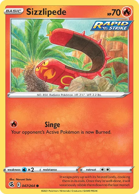 Sizzlipede, Pokémon card FST 47 — Fusion Strike set