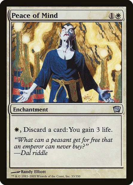 Paix de l'esprit, carte Magic 9ED 33★ — extension Neuvième Edition