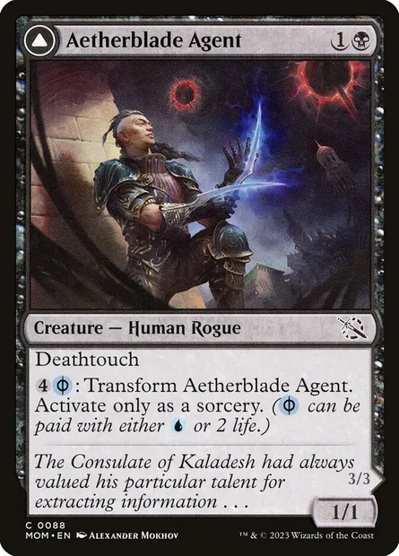 Aetherblade Agent // Gitaxian Mindstinger, Magic card MOM 88 — March of the Machine set