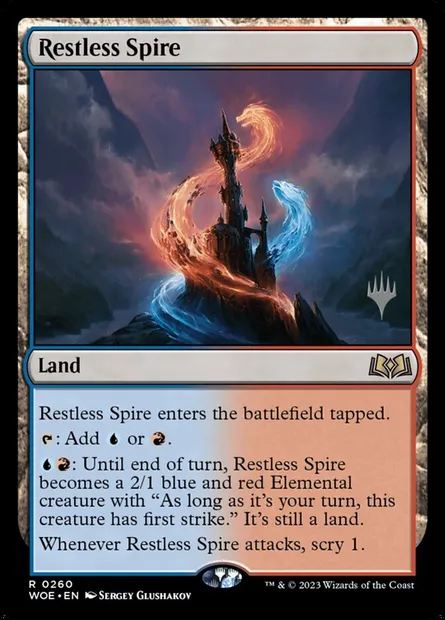 Restless Spire, Magic card PWOE 260p — Wilds of Eldraine Promos set