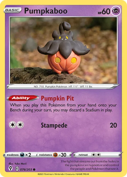 Pumpkaboo, Pokémon card EVS 76 — Evolving Skies set