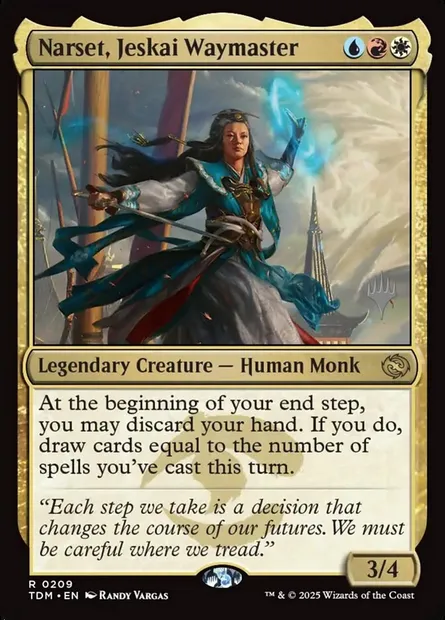 Narset, Jeskai Waymaster, Magic card PTDM 209p — Tarkir: Dragonstorm Promos set