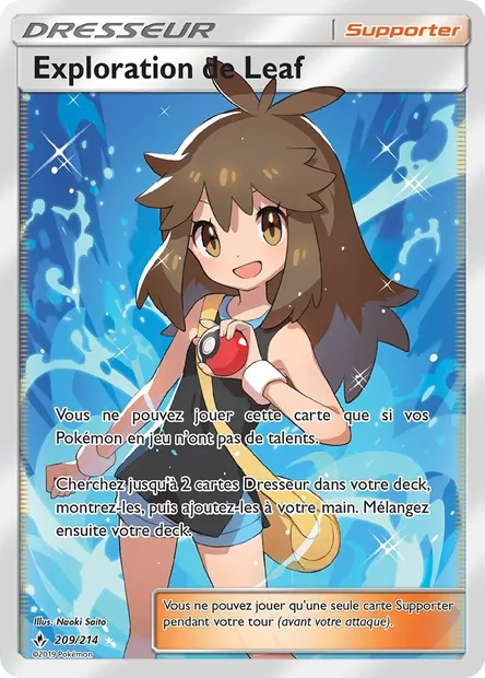 Exploration de Leaf, carte Pokémon UNB 209 — extension Alliance Infaillible