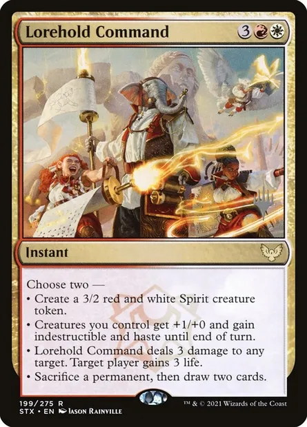 Lorehold Command, Magic card PSTX 199p — Strixhaven: School of Mages Promos set