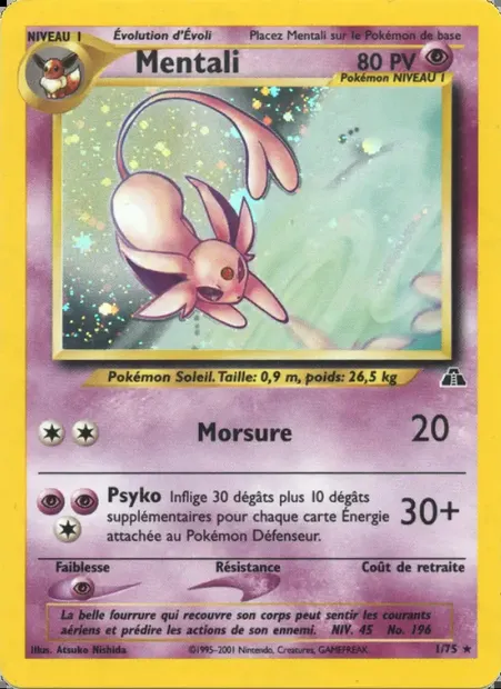 Mentali, carte Pokémon ND 1 — extension Neo Discovery