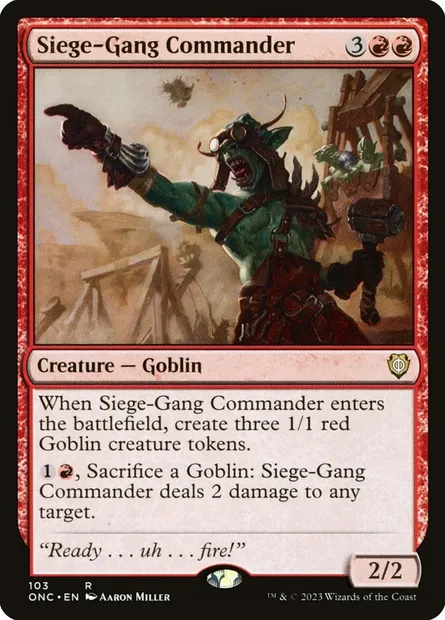 Siege-Gang Commander, Magic card ONC 103 — Phyrexia: All Will Be One Commander set