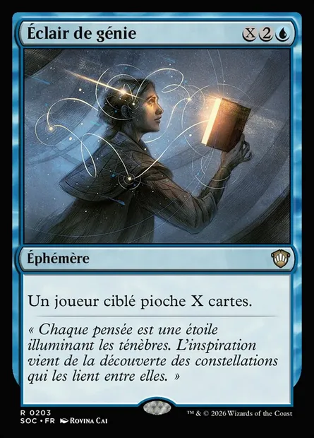 Éclair de génie, carte Magic SOC 203 — extension Secrets of Strixhaven Commander