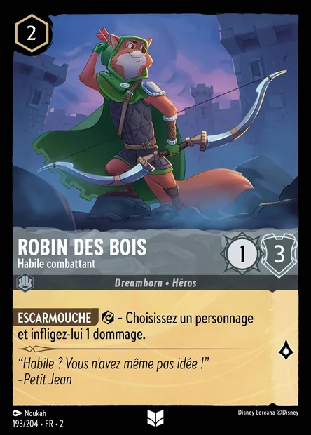 Robin des Bois - Habile combattant, carte Disney Lorcana CH2-193 — extension L'Ascension des Floodborn