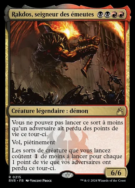Rakdos, seigneur des émeutes, carte Magic RVR 215 — extension Ravnica Remastered