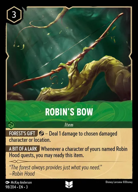 Robin's Bow, Disney Lorcana card CH3-098 — Into the Inklands set