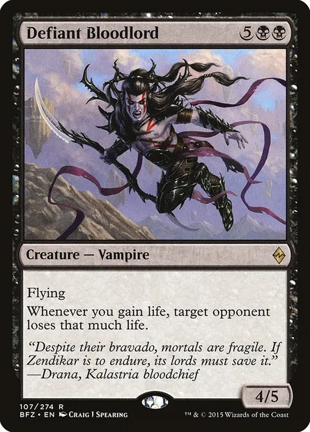 Defiant Bloodlord, Magic card BFZ 107 — Battle for Zendikar set