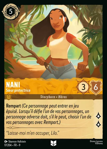 Nani - Sœur protectrice, carte Disney Lorcana CH9-017 — extension Fabuleux