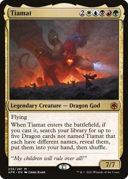 Tiamat, Magic card AFR 235 — Adventures in the Forgotten Realms set