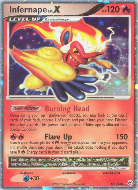 Infernape, Pokémon card DP 121 — Diamond & Pearl set
