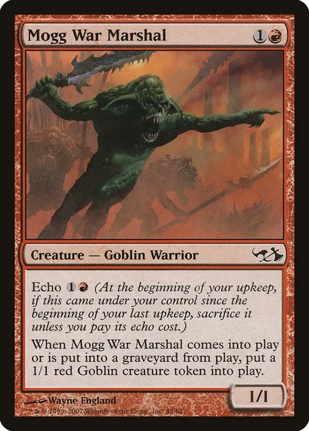 Maréchal de guerre mogg, carte Magic DD1 45 — extension Duel Decks: Elves vs. Goblins