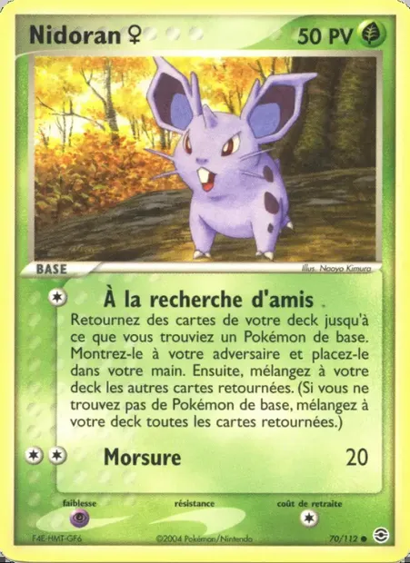 Nidoran ♀, carte Pokémon RG 70 — extension EX Rouge Feu & Vert Feuille