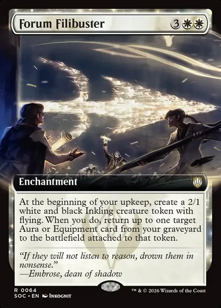 Forum Filibuster, Magic card SOC 64 — Secrets of Strixhaven Commander set