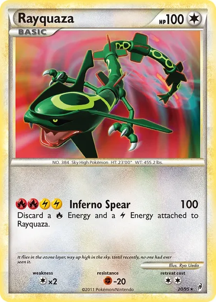 Rayquaza, carte Pokémon CL 20 — extension L'appel des Légendes