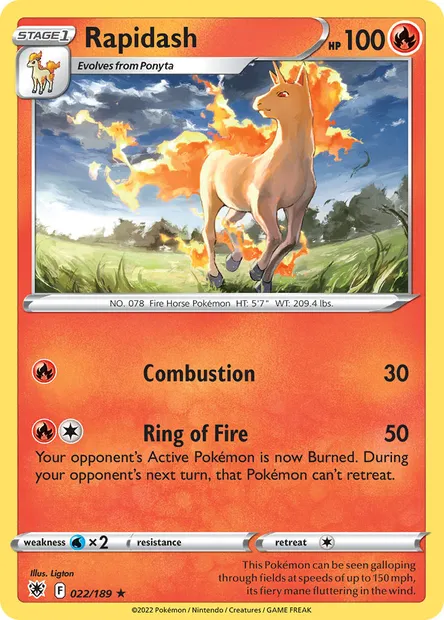 Rapidash, Pokémon card ASR 022 — Astral Radiance set