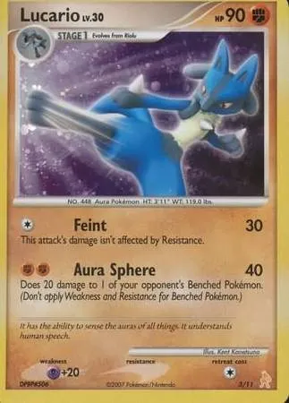 Lucario, carte Pokémon TK3L 003 — extension DP Trainer Kit (Lucario)