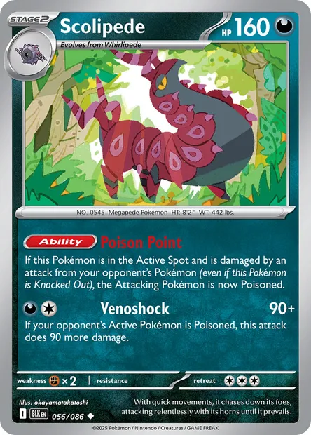 Scolipede, Pokémon card BLK 056 — Black Bolt set