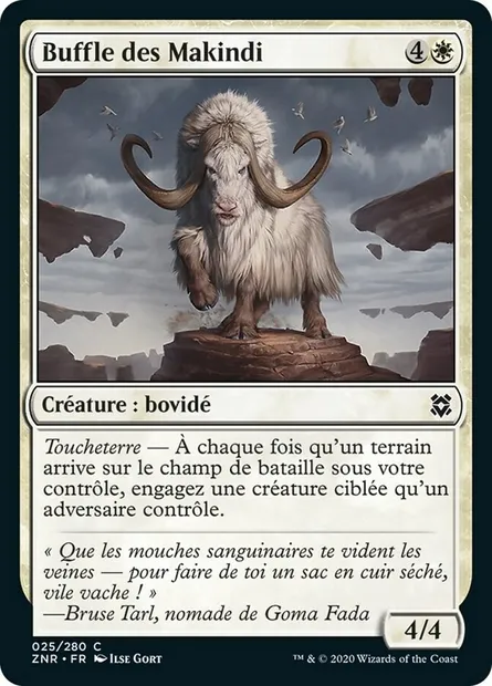 Buffle des Makindi, carte Magic ZNR 25 — extension Renaissance de Zendikar