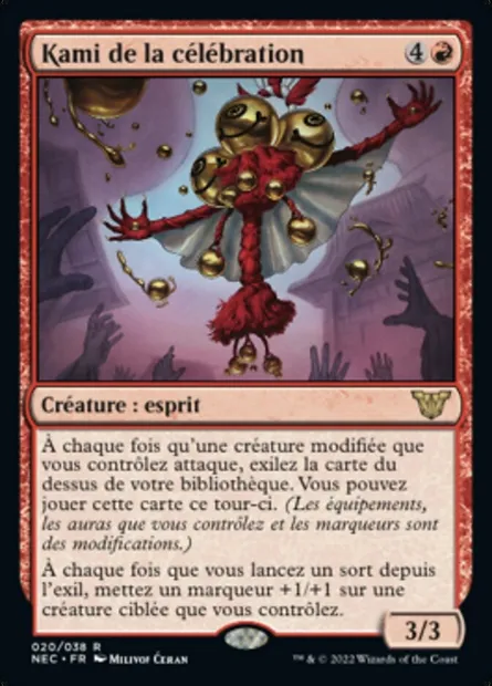 Kami de la célébration, carte Magic NEC 20 — extension Neon Dynasty Commander