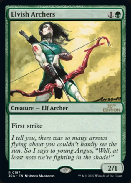 Archers elfes, carte Magic 30A 187 — extension 30th Anniversary Edition