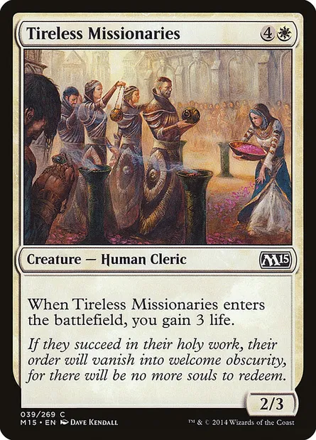 Tireless Missionaries, Magic card M15 39 — Magic 2015 set