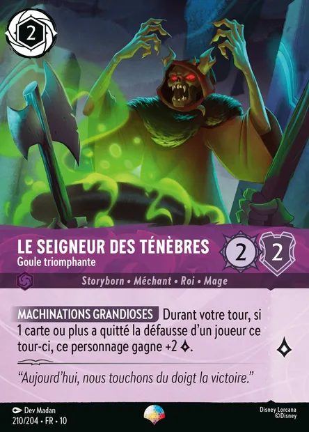 Le Seigneur des Ténèbres - Goule triomphante, carte Disney Lorcana CH10-210 — extension Lueurs dans les Profondeurs