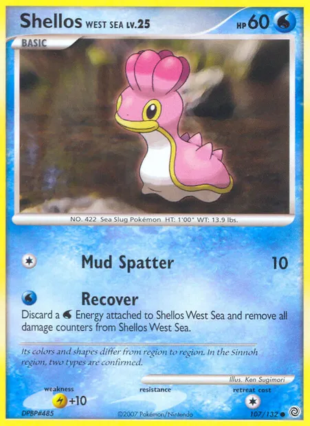 Shellos West Sea, Pokémon card SW 107 — Secret Wonders set