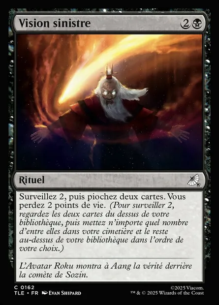 Vision sinistre, carte Magic TLE 162 — extension Avatar: The Last Airbender Eternal
