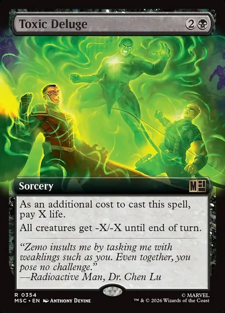 Toxic Deluge, Magic card MSC 354 — Marvel Super Heroes Commander set