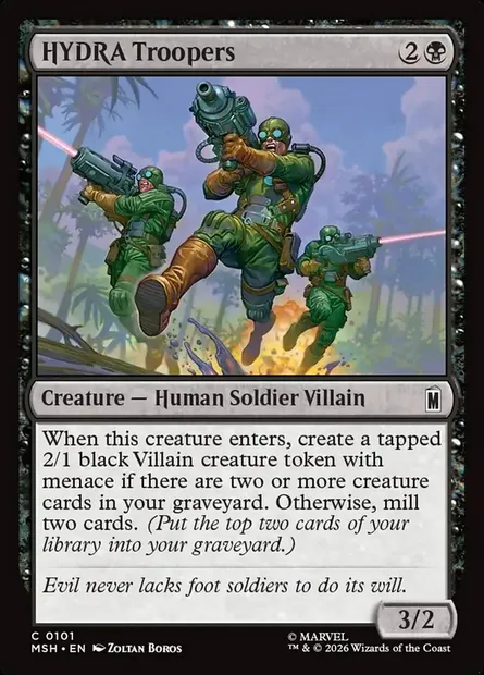 HYDRA Troopers, Magic card MSH 101 — Marvel Super Heroes set