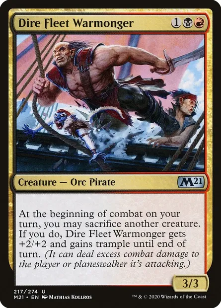 Dire Fleet Warmonger, Magic card M21 217 — Core Set 2021 set