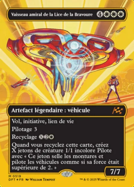 Vaisseau amiral de la Lice de la Bravoure, carte Magic DFT 519 — extension Aetherdrift