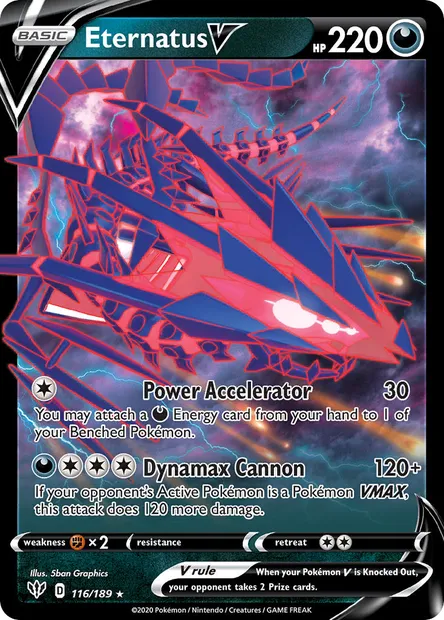 Eternatus V, Pokémon card DAA 116 — Darkness Ablaze set